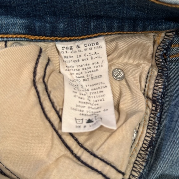 Rag & Bone distressed denim and red flannel skinny jeans size 25 style W1502K520 - Picture 5 of 5